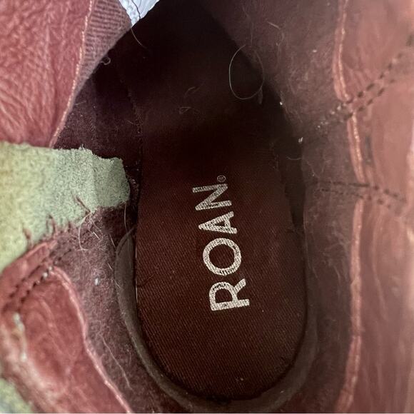 Roan Bed Stu Lina Mixed Suede Leather Black Charcoal Heeled Boot Bootie 9.5 - Picture 6 of 7